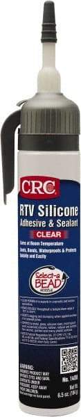 CRC - 8 oz Tube Clear RTV Silicone Gasket Sealant - -76 to 356°F Operating Temp, 24 hr Full Cure Time - Top Tool & Supply