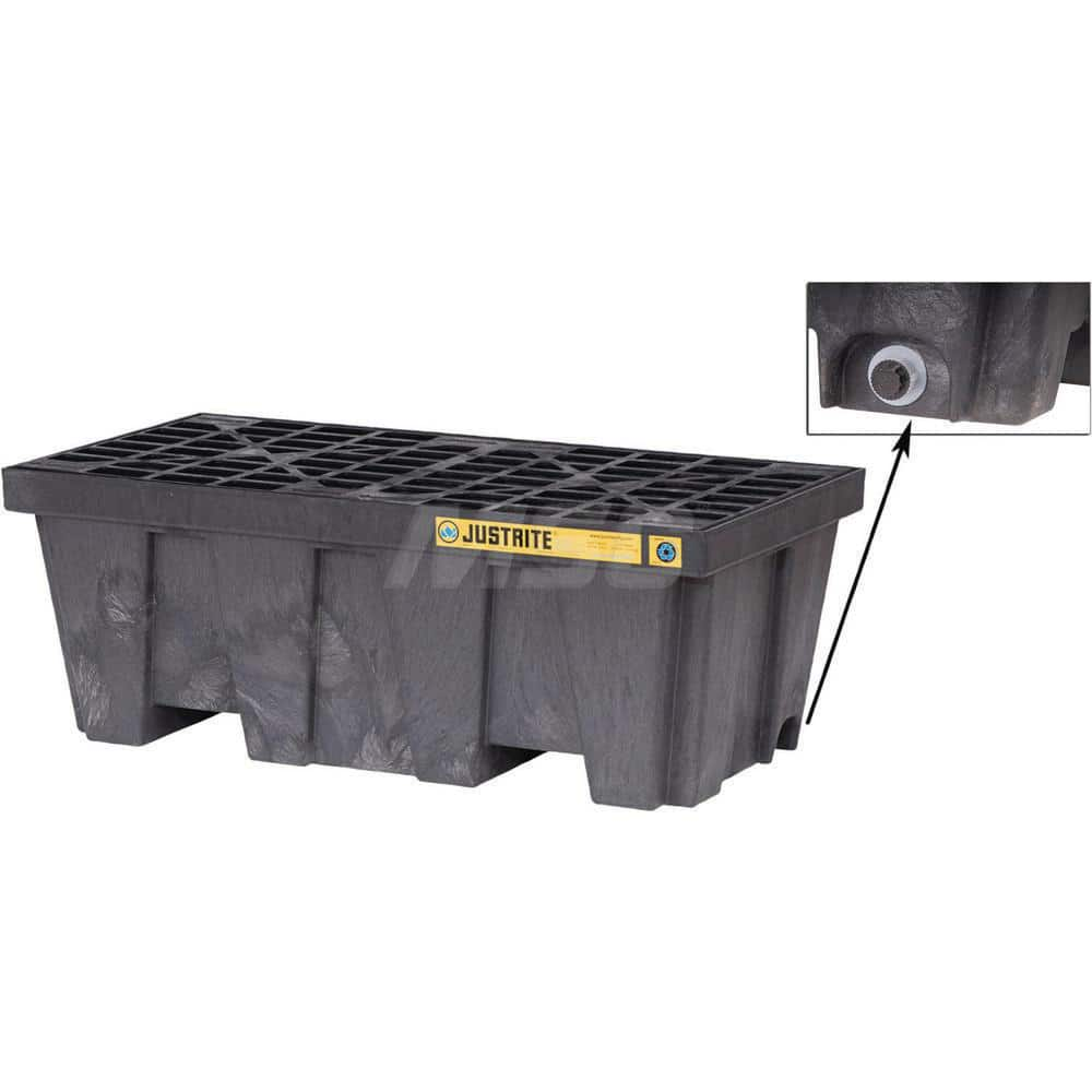 Justrite - Spill Pallets, Platforms, Sumps & Basins; Type: EcoPolyBlend? Spill Control Pallets ; Number of Drums: 2 ; Sump Capacity (Gal.): 66.00 ; Load Capacity (Lb.): 2500.000 ; Material: Polyethylene ; Height (Inch): 18 - Exact Industrial Supply