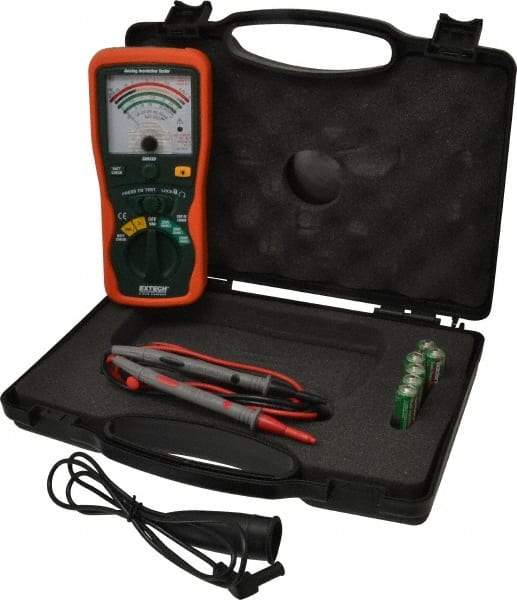 Extech - Analog Display, 400 Megohm Electrical Insulation Resistance Tester & Megohmmeter - 1,000 VDC Max Test Voltage, Powered by 1.5V AA Battery - Top Tool & Supply