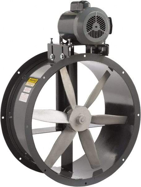 Americraft - 3/4 hp 12" TEFC Belt Drive Tube Axial Duct Fan - 2,044 CFM at 0 Static Pressure, 3,450 RPM, Single Phase - Top Tool & Supply