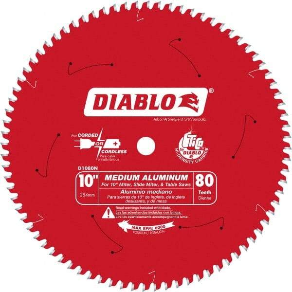 Freud - 10" Blade Diam, 100 Teeth, Carbide-Tipped Cold Saw Blade - 5/8" Arbor Hole Diam, 0.071" Blade Thickness - Top Tool & Supply