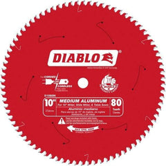 Freud - 10" Diam, 5/8" Arbor Hole Diam, 80 Tooth Wet & Dry Cut Saw Blade - Carbide-Tipped, Burr-Free Action, Standard Round Arbor - Top Tool & Supply