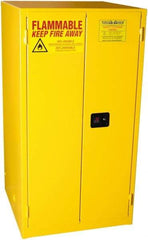 PRO-SAFE - 2 Door, 2 Shelf, Yellow Steel Standard Safety Cabinet for Flammable and Combustible Liquids - 65" High x 34" Wide x 34" Deep, Self Closing Door, 3 Point Key Lock, 60 Gal Capacity - Top Tool & Supply