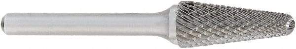 OSG - 1/2" Cut Diam, 1/4" Shank Diam, Taper Head Burr - Carbide, Radius End, 1-1/8" LOC, 6" OAL - Top Tool & Supply