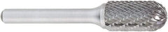 OSG - 3/8" Cut Diam, 1/4" Shank Diam, Cylinder with Radius Head Burr - Carbide, Radius End, 3/4" LOC, 6" OAL - Top Tool & Supply