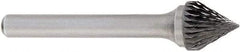 OSG - 5/8" Cut Diam, 1/4" Shank Diam, Cone Head Burr - Carbide, Point End, 2" OAL - Top Tool & Supply