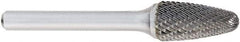 OSG - 3/8" Cut Diam, 1/4" Shank Diam, Tree with Radius Head Burr - Carbide, Radius End, 3/4" LOC, 2" OAL - Top Tool & Supply