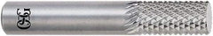 OSG - 3/8" Diam, 1" LOC, Drill Point End, Solid Carbide Diamond Pattern Router Bit - Right Hand Cut, 2-1/2" OAL, 3/8" Shank Diam, Use on Glass Reinforced Polyester, Graphite Composite Laminates, Kevlar, Phenolic Epoxy - Top Tool & Supply