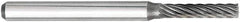 OSG - 3/32" Cut Diam, 1/8" Shank Diam, Ball Head Fluted Cut Burr - Carbide, 3/32" LOC, 1-1/2" OAL - Top Tool & Supply