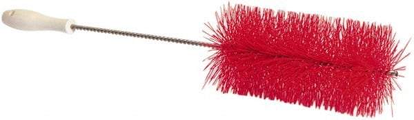 PRO-SOURCE - 1" Bristle Length, Plastic Food Service Brush - 6-1/2" Long x 2" Wide Head, 21" OAL, Red, Wire Block - Top Tool & Supply