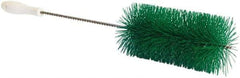 PRO-SOURCE - 1" Bristle Length, Plastic Food Service Brush - 6-1/2" Long x 2" Wide Head, 21" OAL, Green, Wire Block - Top Tool & Supply