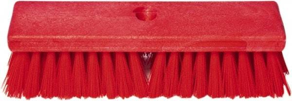 PRO-SOURCE - 1-3/4" Bristle Length, Polypropylene Food Service Brush - 10" Long x 2-1/2" Wide Head, Red, Foam Block - Top Tool & Supply