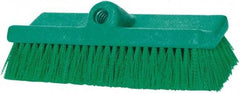 PRO-SOURCE - 1-3/4" Bristle Length, Polypropylene Food Service Brush - 10" Long x 5" Wide Head, 20" OAL, Long Handle, Green, Foam Block - Top Tool & Supply