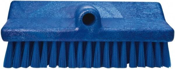 PRO-SOURCE - 1-3/4" Bristle Length, Polypropylene Food Service Brush - 10" Long x 5" Wide Head, 20" OAL, Long Handle, Blue, Foam Block - Top Tool & Supply