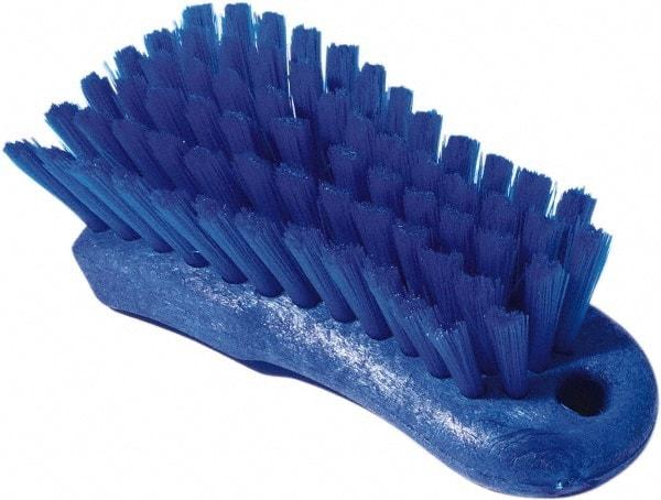 PRO-SOURCE - 1-1/16" Bristle Length, Polypropylene Food Service Brush - 6" Long x 2.63" Wide Head, Blue, Foam Block - Top Tool & Supply