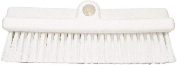 PRO-SOURCE - 1-3/4" Bristle Length, Polypropylene Food Service Brush - 10" Long x 5" Wide Head, 20" OAL, Long Handle, White, Foam Block - Top Tool & Supply