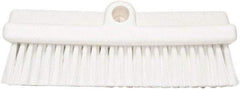 PRO-SOURCE - 1-3/4" Bristle Length, Polypropylene Food Service Brush - 10" Long x 5" Wide Head, 20" OAL, Long Handle, White, Foam Block - Top Tool & Supply