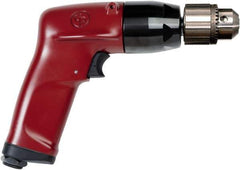 Chicago Pneumatic - 3/8" Keyed Chuck - Pistol Grip Handle, 6,000 RPM, 4.5 LPS, 7.45 CFM, 1 hp, 90 psi - Top Tool & Supply