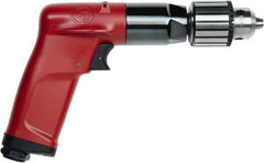 Chicago Pneumatic - 1/4" Keyed Chuck - Pistol Grip Handle, 3,300 RPM, 2.25 LPS, 4.75 CFM, 0.5 hp, 90 psi - Top Tool & Supply