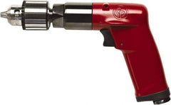 Chicago Pneumatic - 3/8" Keyed Chuck - Pistol Grip Handle, 500 RPM, 2.25 LPS, 4.75 CFM, 0.5 hp, 90 psi - Top Tool & Supply