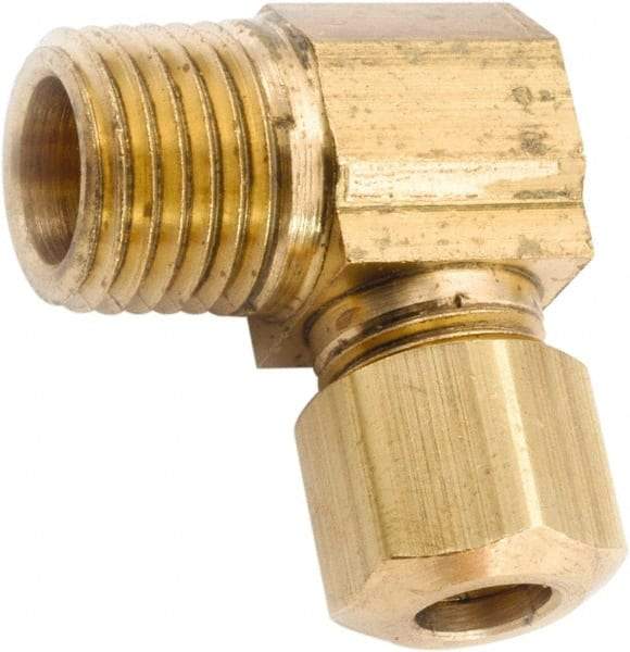 ANDERSON METALS - 3/8" OD, Lead Free Brass Male Elbow - 200 Max Working psi, Comp x MNPT Ends - Top Tool & Supply