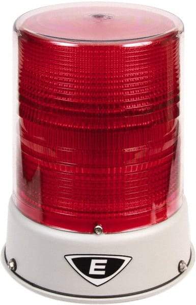 Edwards Signaling - 120 VAC, 4X NEMA Rated, LED, Red, Flashing, Steady Light - 65 Flashes per min, 3/4 Inch Pipe, 6-1/2 Inch Diameter, 8 Inch High, IP66 Ingress Rating, Pipe Mount - Top Tool & Supply