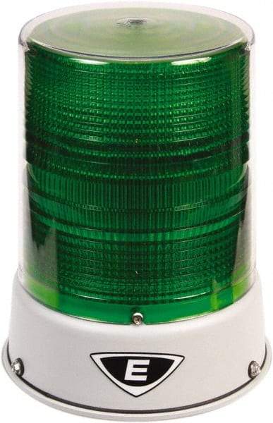 Edwards Signaling - 120 VAC, 4X NEMA Rated, LED, Green, Flashing, Steady Light - 65 Flashes per min, 3/4 Inch Pipe, 6-1/2 Inch Diameter, 8 Inch High, IP66 Ingress Rating, Pipe Mount - Top Tool & Supply