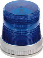 Edwards Signaling - 24 VDC, 4X NEMA Rated, LED, Blue, Flashing, Steady Light - 65 Flashes per min, 3/4 Inch Pipe, 3-3/4 Inch Diameter, 4-3/4 Inch High, Panel Mount, Pipe Mount, Wall Mount - Top Tool & Supply