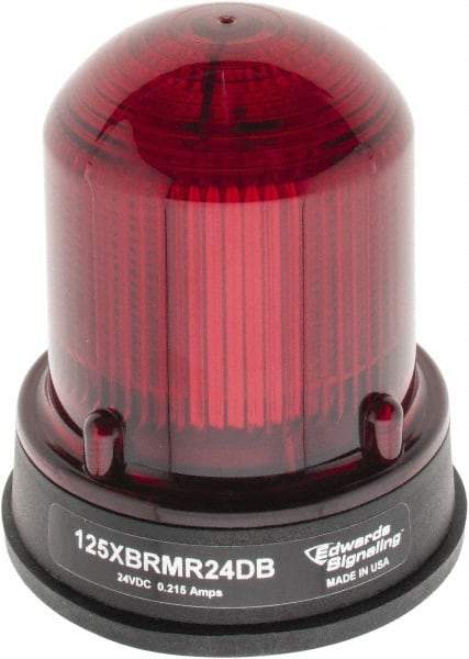 Edwards Signaling - 24 VDC, 4X NEMA Rated, LED, Red, Flashing, Steady Light - 65 Flashes per min, 3/4 Inch Pipe, 3-1/4 Inch Diameter, 3-7/8 Inch High, Panel Mount, Pipe Mount - Top Tool & Supply