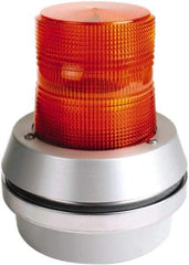 Edwards Signaling - 24 VDC, LED, Amber, Flashing Light - 65 Flashes per min, 1/2 Inch Pipe, 6 Inch Diameter, 7-3/8 Inch High, Box Mount, Pane, Pipe, Surface and Wall Mount - Top Tool & Supply