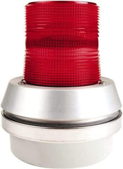 Edwards Signaling - 24 VDC, LED, Red, Flashing Light - 65 Flashes per min, 1/2 Inch Pipe, 6 Inch Diameter, 7-3/8 Inch High, Box Mount, Pane, Pipe, Surface and Wall Mount - Top Tool & Supply