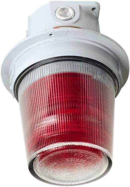 Edwards Signaling - 24 VDC, 4, 3R NEMA Rated, LED, Amber, Flashing, Steady Light - 65 Flashes per min, 3/4 Inch Pipe, 7 Inch Diameter, 10-1/8 Inch High, Ceiling Mount - Top Tool & Supply