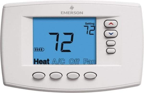 White-Rodgers - 45 to 99°F, 4 Heat, 2 Cool, Premium Residential Digital 7 Day Programmable Universal Multi-Stage or Heat Pump Thermostat - 0 to 30 Volts, Horizontal Mount, Electronic Contacts Switch - Top Tool & Supply