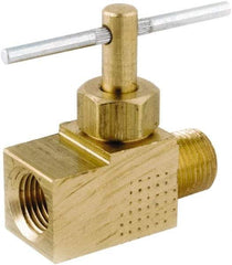 ANDERSON METALS - 1/4" Pipe, Inline Metal Seat Needle Valve - Brass Seal, MIP x FIP Ends, Lead Free Brass Valve, 150 Max psi - Top Tool & Supply