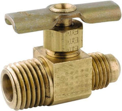 ANDERSON METALS - 1/4 x 1/4" Pipe, Inline Metal Seat Needle Valve - Brass Seal, FL x MIP Ends, Lead Free Brass Valve, 150 Max psi - Top Tool & Supply