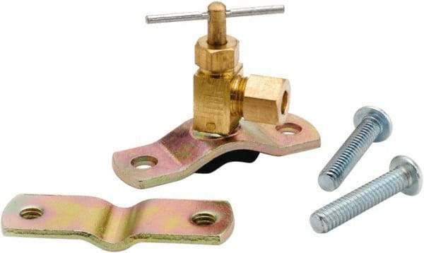 ANDERSON METALS - 1/4" Pipe, Angled Metal Seat Needle Valve - Brass Seal, Compression x Saddle Valve Ends, Lead Free Brass Valve, 150 Max psi - Top Tool & Supply