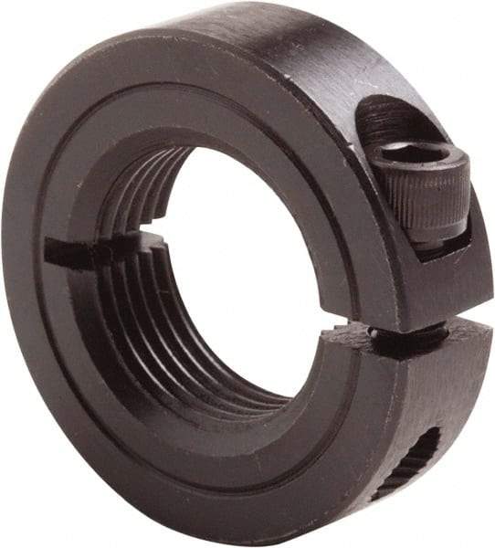 Climax Metal Products - 1-12 Thread, Steel, One Piece Threaded Shaft Collar - 1-3/4" Outside Diam, 1/2" Wide - Top Tool & Supply