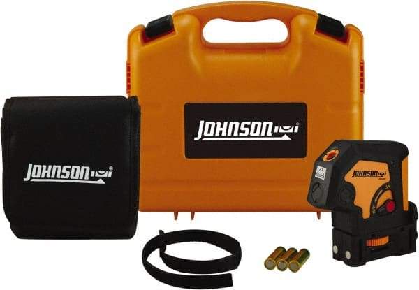 Johnson Level & Tool - 2 Beam 100' (Interior) Max Range Self Leveling Dot Laser Level - Red Beam, 1/8" at 50' Accuracy, 9-1/2" Long x 1" Wide x 2-1/4" High, Battery Included - Top Tool & Supply