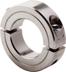 Climax Metal Products - 3-7/16" Bore, Stainless Steel, Two Piece Clamp Collar - 4-3/4" Outside Diam, 7/8" Wide - Top Tool & Supply