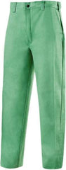 Steiner - Cotton Flame Resistant/Retardant Pants - Zipper Closure, 4 Pockets, 40" Waist, 34" Inseam, Green, ASTM D6413-10 - Top Tool & Supply