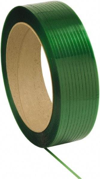 Made in USA - 10,500' Long x 1/2" Wide, Waxed Polyester Strapping - 500 Lb Capacity, 0.018" Thick - Top Tool & Supply