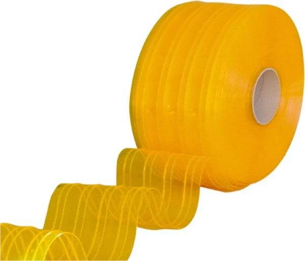 Clearway Door - Clear/Yellow Ribbed Bulk Strip Roll Dock Curtain Strips - 12" Wide x 150' Long x 0.11" Thick - Top Tool & Supply