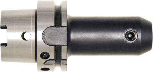 Bilz - HSK63A 3/8" Shank Diam Taper Shank 3/8" Hole End Mill Holder/Adapter - 1" Nose Diam, 3.94" Projection, Through-Spindle, Through-Bore & DIN Flange Coolant - Exact Industrial Supply