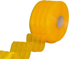 Clearway Door - Clear/Yellow Ribbed QuickStrip Roll Dock Curtain Strips - 12" Wide x 150' Long x 0.11" Thick - Top Tool & Supply