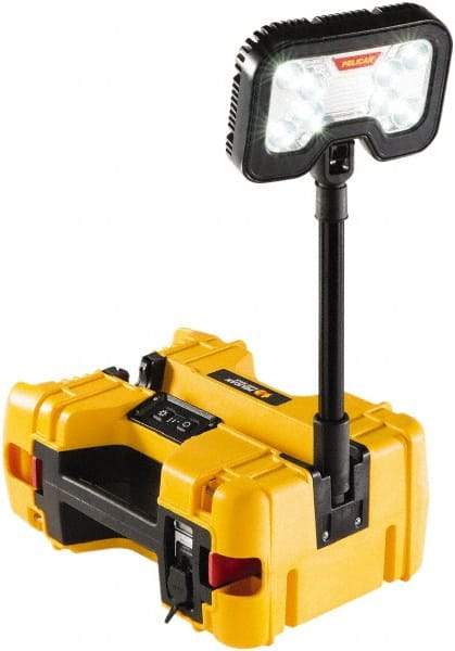 Pelican Products, Inc. - 12 Volt, Cordless, LED Portable Floor Work Light - 1 Head, 4,000 Lumens, Polypropylene, 12" High - Top Tool & Supply