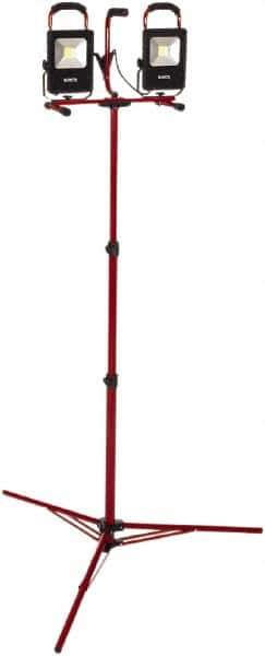 Bayco - 20 Watt, Electric, LED Portable Tripod Work Light - 6' Cord, 2 Heads, 4,400 Lumens, Aluminum, 82-1/2" Long x 18.4" Wide x 7.3" High - Top Tool & Supply