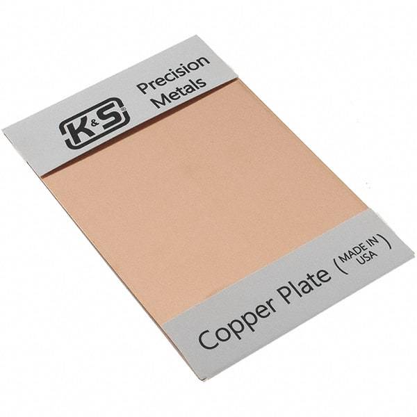 Made in USA - Copper Sheets Material: Copper Thickness (Decimal Inch): 0.0500 - Top Tool & Supply