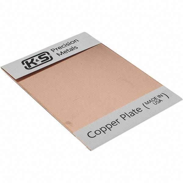 Made in USA - Copper Sheets Material: Copper Thickness (Decimal Inch): 0.0500 - Top Tool & Supply