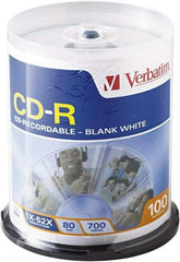 Verbatim - White CD-R Discs - Use with CD, DVD - Top Tool & Supply