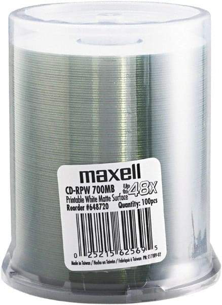 Maxell - Matte White CD-R Discs - Use with CD, DVD - Top Tool & Supply